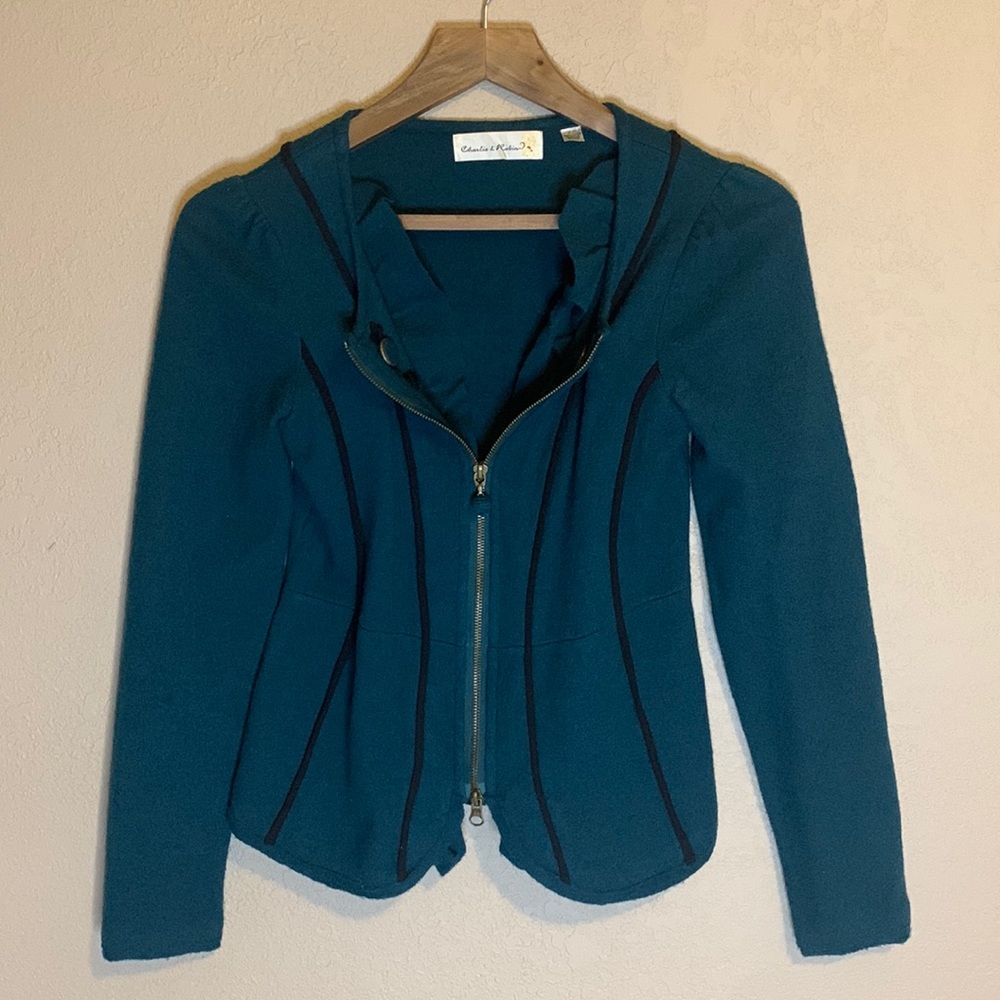 100% Wool Anthropologie Charlie & Robin fashion jacket XS